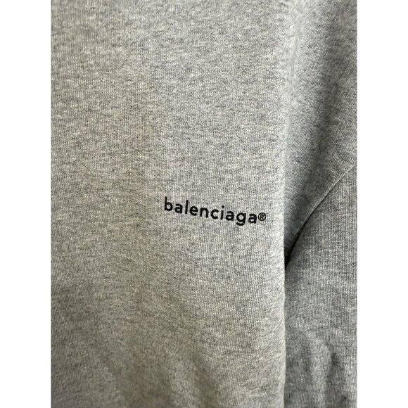 Balenciaga Gray Crewneck Sweatshirt M Unisex Cotton Casual Luxe - Picture 7 of 8